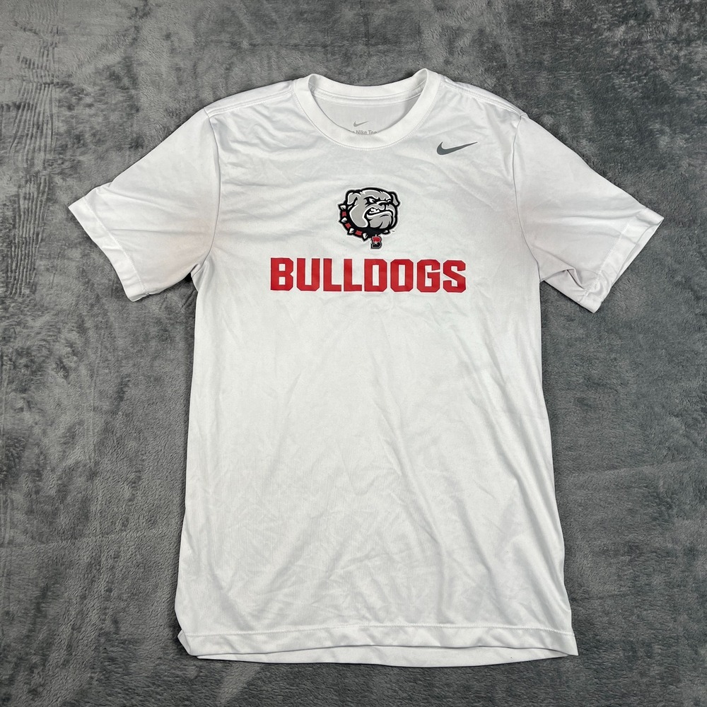 Nike Dri Fit Shirt Mens Small White University Of Georgia Bulldogs Football NCAA